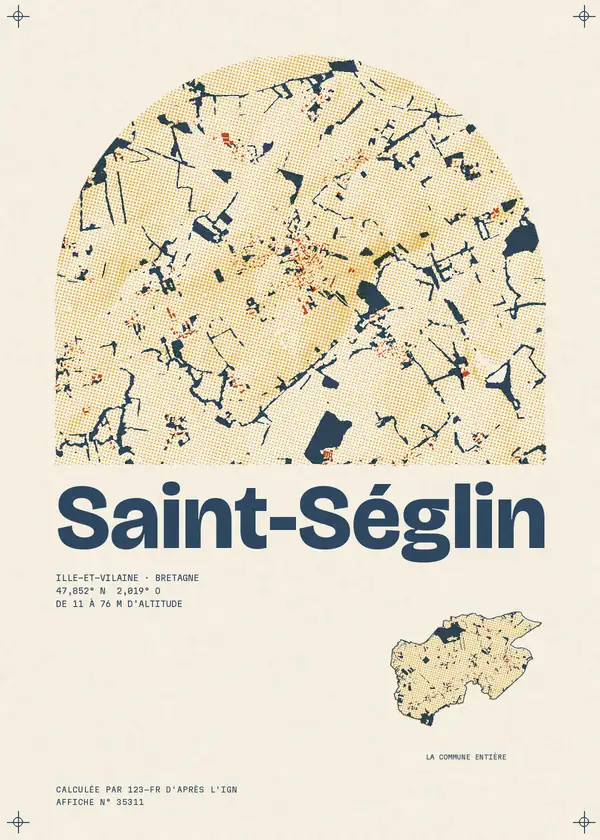 Affiche de Saint-Séglin, calculée par 123-fr d'après l'IGN