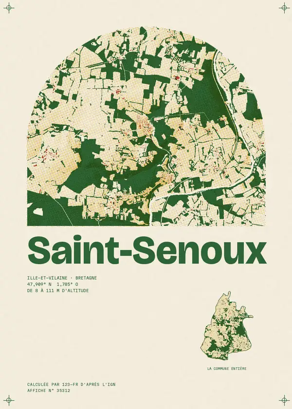 Affiche de Saint-Senoux, calculée par 123-fr d'après l'IGN