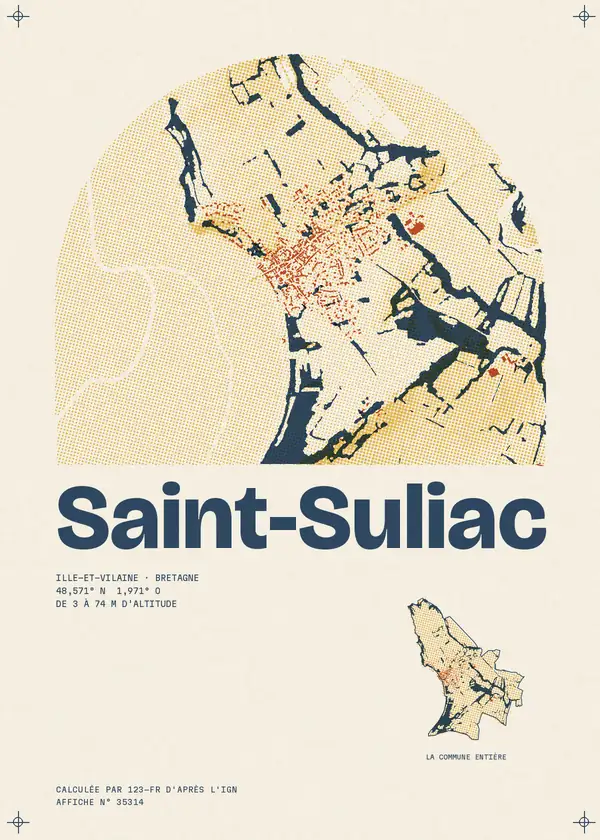 Affiche de Saint-Suliac, calculée par 123-fr d'après l'IGN