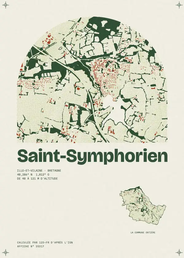 Affiche de Saint-Symphorien, calculée par 123-fr d'après l'IGN
