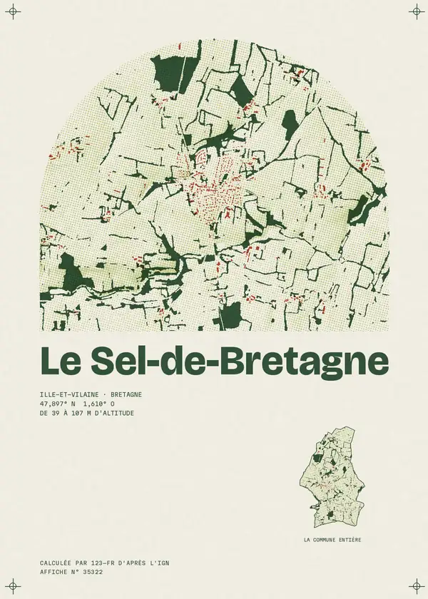 Affiche de Le Sel-de-Bretagne, calculée par 123-fr d'après l'IGN
