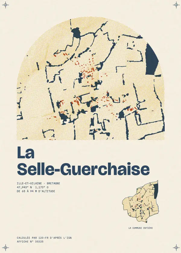 Affiche de La Selle-Guerchaise, calculée par 123-fr d'après l'IGN