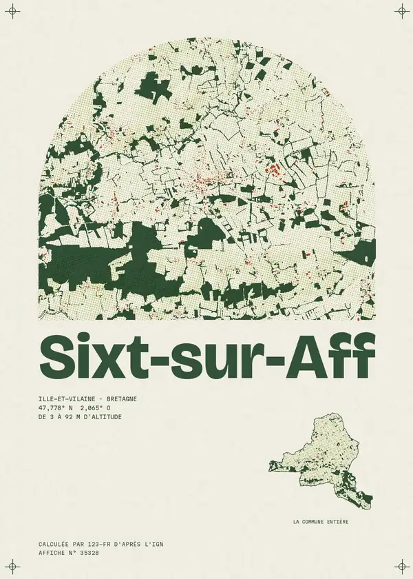 Affiche de Sixt-sur-Aff, calculée par 123-fr d'après l'IGN