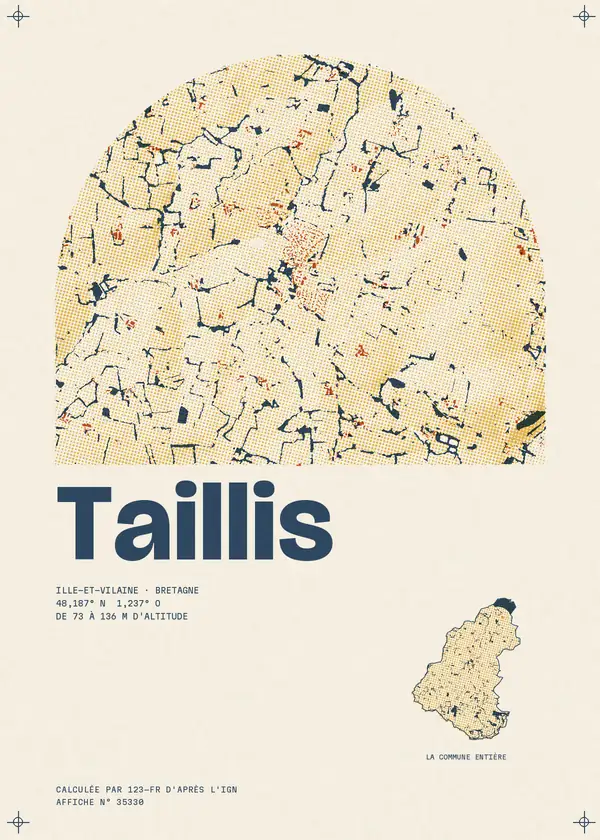Affiche de Taillis, calculée par 123-fr d'après l'IGN