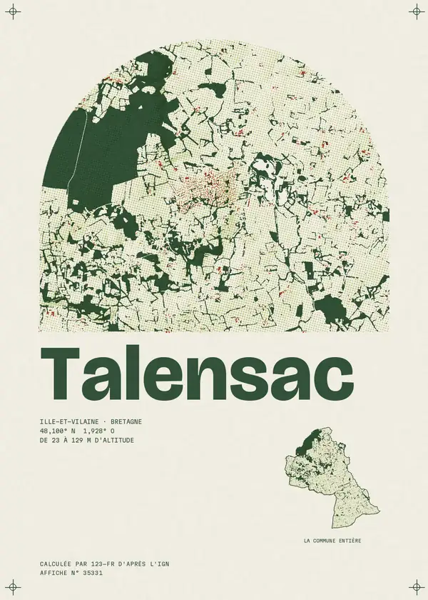Affiche de Talensac, calculée par 123-fr d'après l'IGN