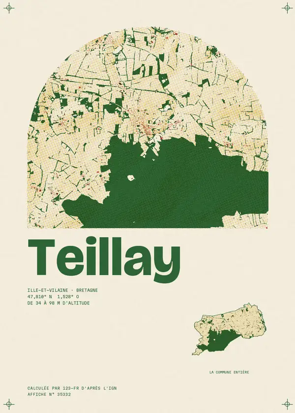 Affiche de Teillay, calculée par 123-fr d'après l'IGN