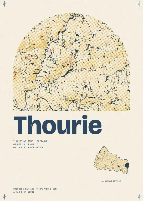 Affiche de Thourie, calculée par 123-fr d'après l'IGN