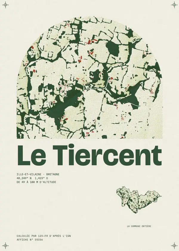 Affiche de Le Tiercent, calculée par 123-fr d'après l'IGN