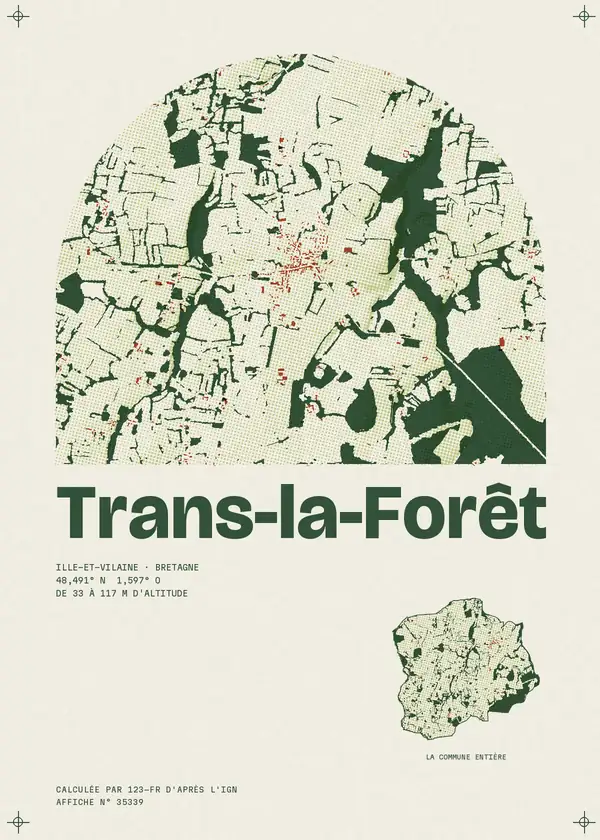 Affiche de Trans-la-Forêt, calculée par 123-fr d'après l'IGN