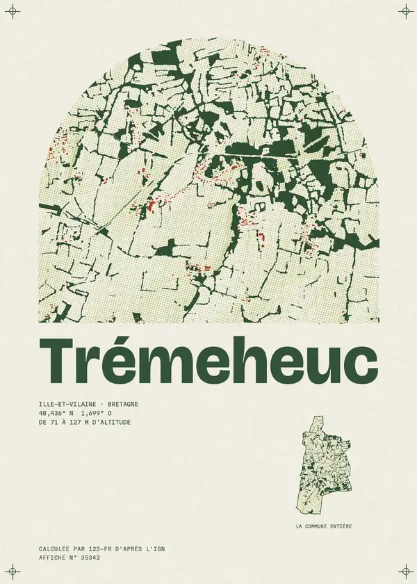 Affiche de Trémeheuc, calculée par 123-fr d'après l'IGN