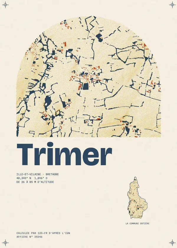 Affiche de Trimer, calculée d'après l'IGN