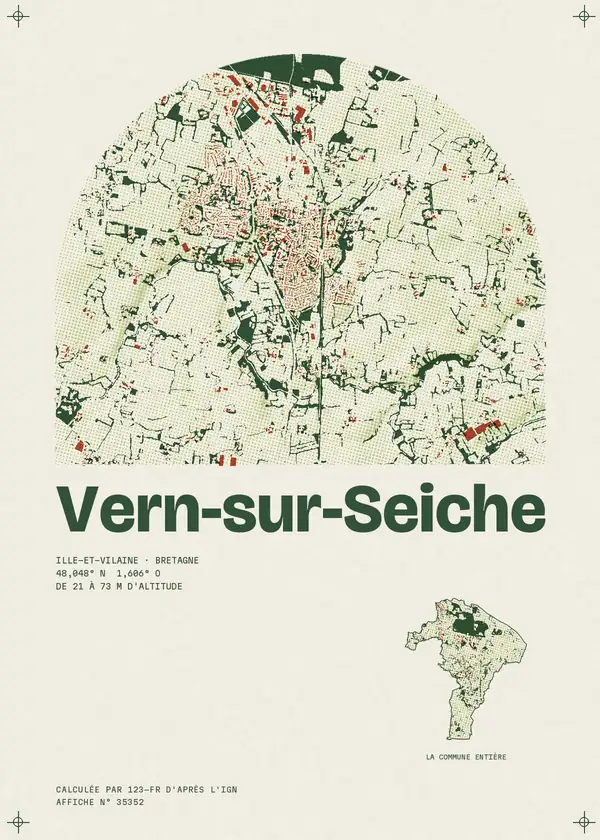 Affiche de Vern-sur-Seiche, calculée par 123-fr d'après l'IGN