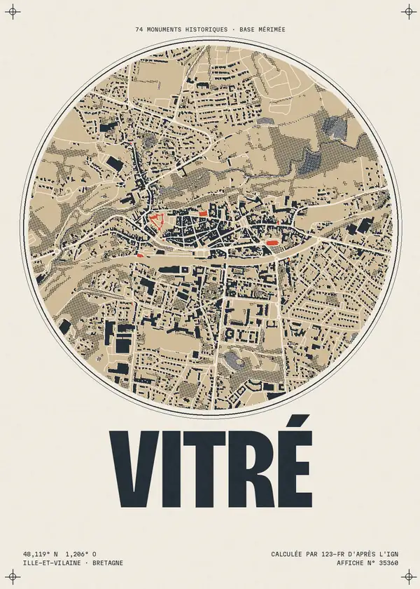 Affiche de Vitré, calculée par 123-fr d'après l'IGN