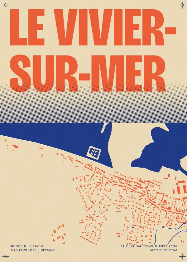 Affiche de Le Vivier-sur-Mer, calculée par 123-fr d'après l'IGN
