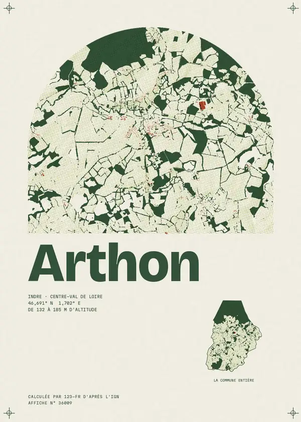 Affiche de Arthon, calculée par 123-fr d'après l'IGN