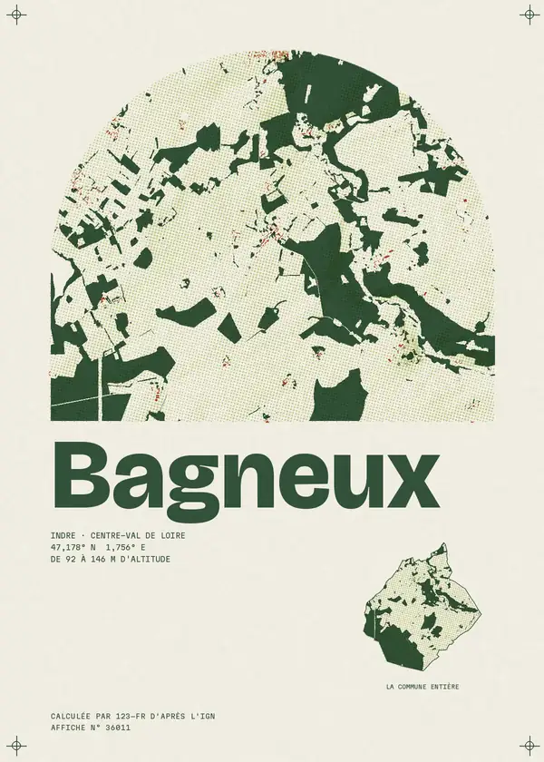 Affiche de Bagneux, calculée par 123-fr d'après l'IGN