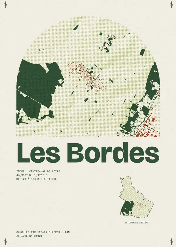 Affiche de Les Bordes, calculée par 123-fr d'après l'IGN