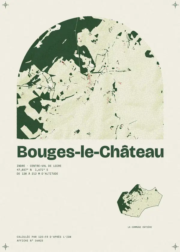 Affiche de Bouges-le-Château, calculée par 123-fr d'après l'IGN