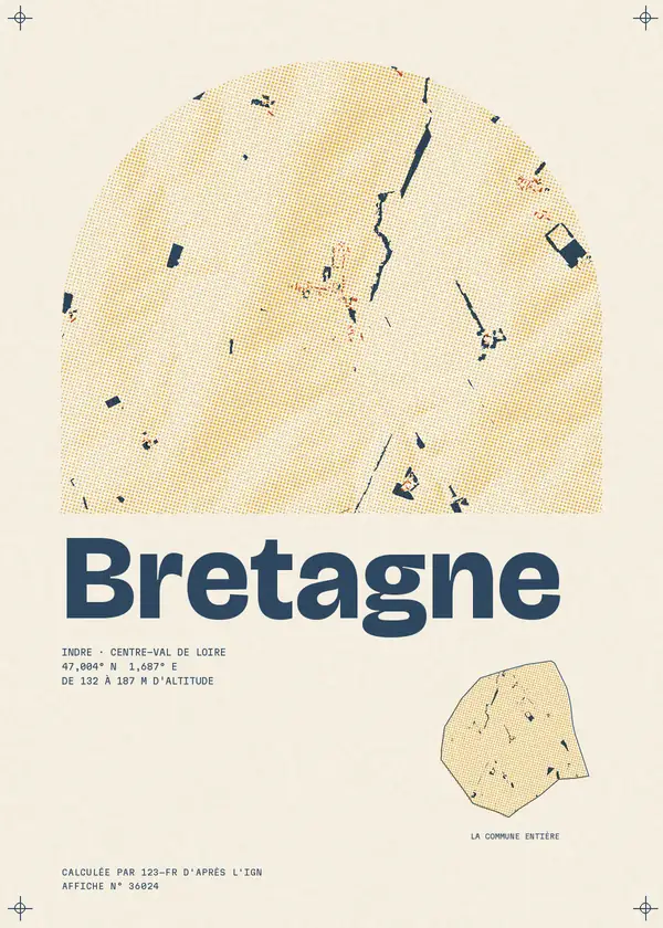 Affiche de Bretagne, calculée par 123-fr d'après l'IGN