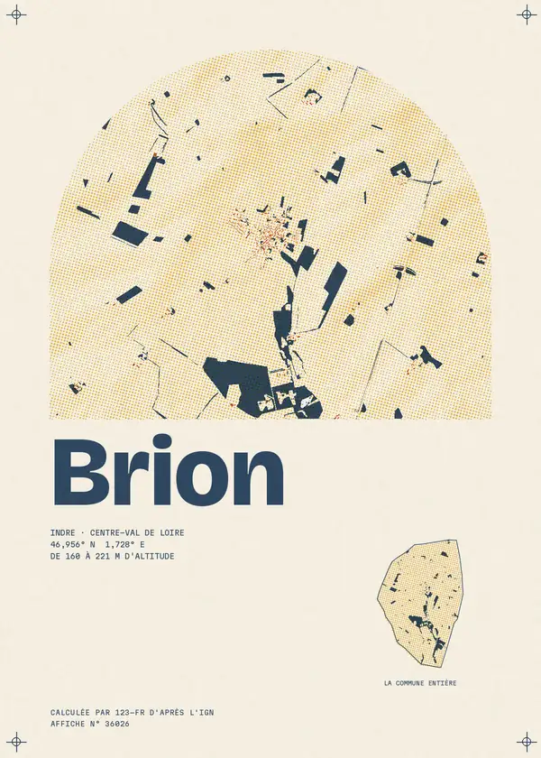 Affiche de Brion, calculée par 123-fr d'après l'IGN