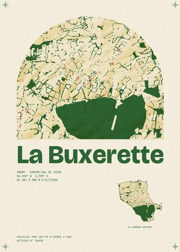 Affiche de La Buxerette, calculée par 123-fr d'après l'IGN