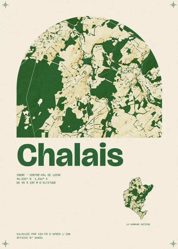 Affiche de Chalais, calculée par 123-fr d'après l'IGN