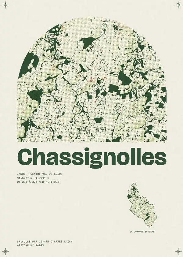 Affiche de Chassignolles, calculée par 123-fr d'après l'IGN