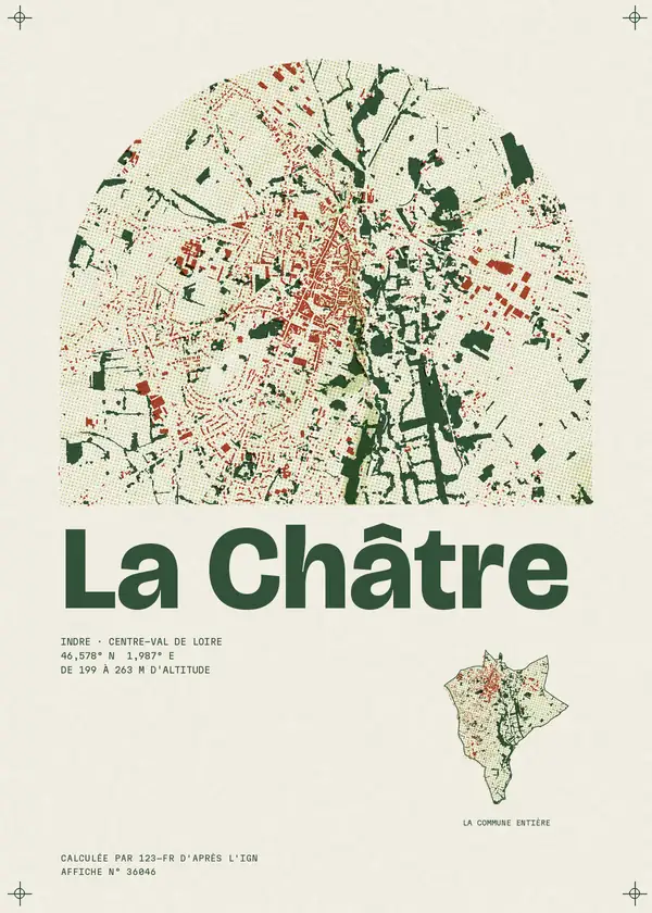 Affiche de La Châtre, calculée par 123-fr d'après l'IGN