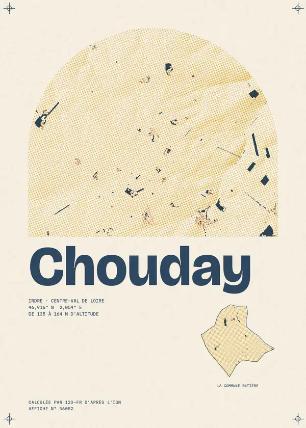 Affiche de Chouday, calculée par 123-fr d'après l'IGN