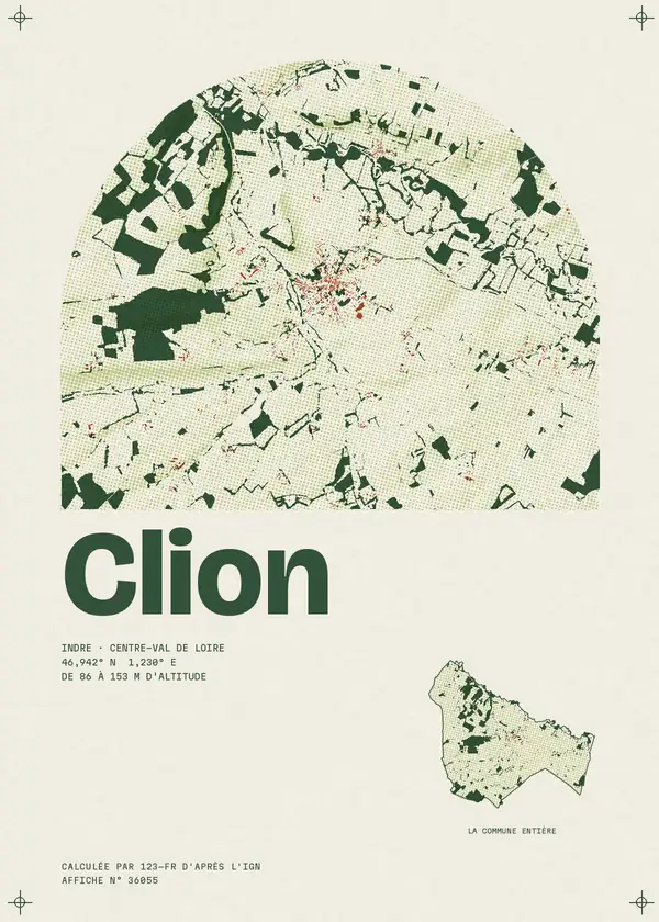 Affiche de Clion, calculée par 123-fr d'après l'IGN