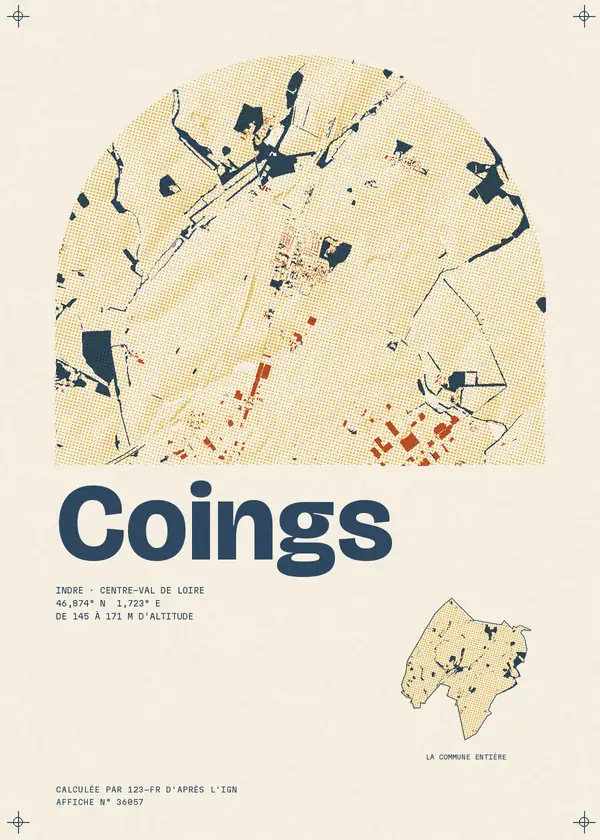 Affiche de Coings, calculée par 123-fr d'après l'IGN