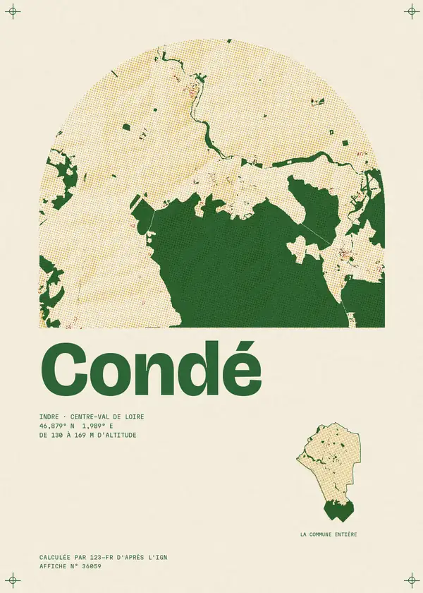 Affiche de Condé, calculée par 123-fr d'après l'IGN