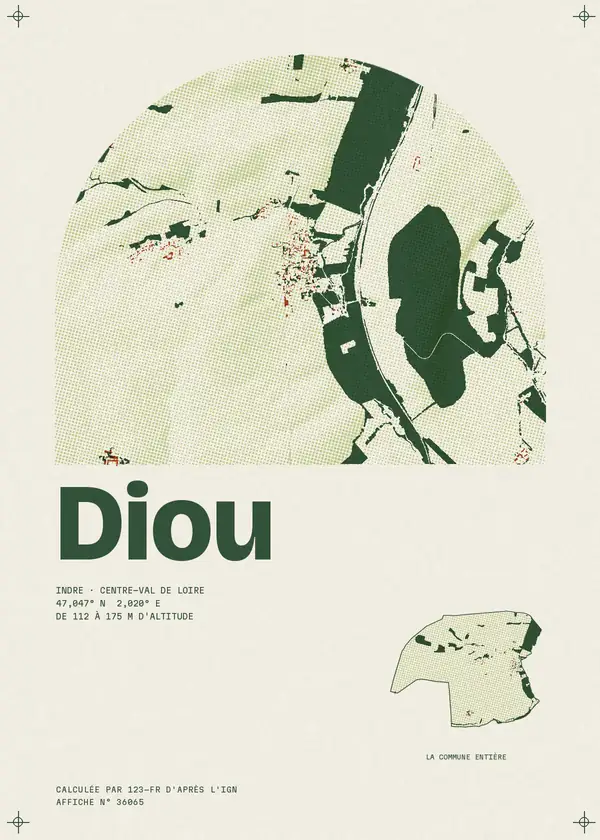 Affiche de Diou, calculée par 123-fr d'après l'IGN