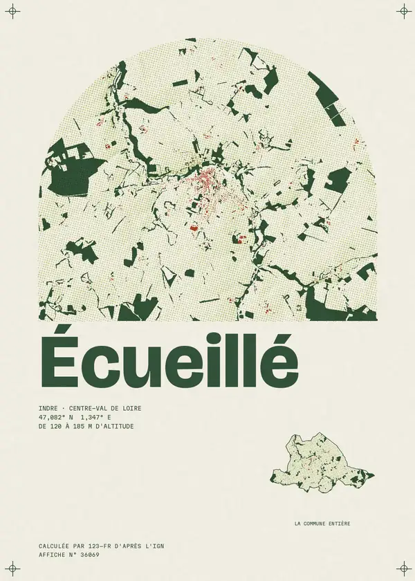 Affiche de Écueillé, calculée par 123-fr d'après l'IGN