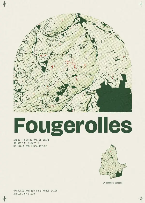 Affiche de Fougerolles, calculée par 123-fr d'après l'IGN