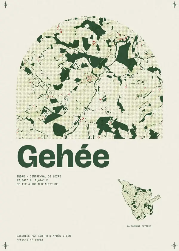 Affiche de Gehée, calculée par 123-fr d'après l'IGN