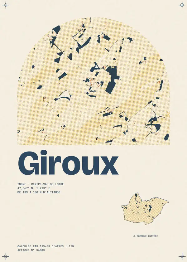 Affiche de Giroux, calculée par 123-fr d'après l'IGN