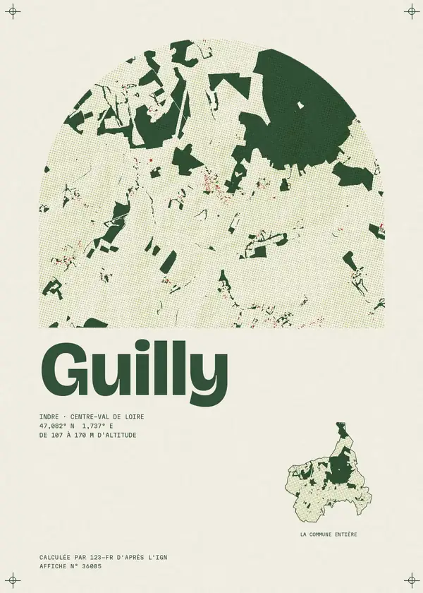 Affiche de Guilly, calculée par 123-fr d'après l'IGN