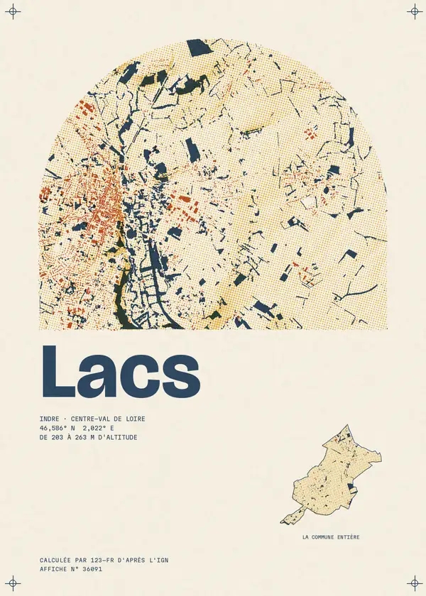 Affiche de Lacs, calculée par 123-fr d'après l'IGN