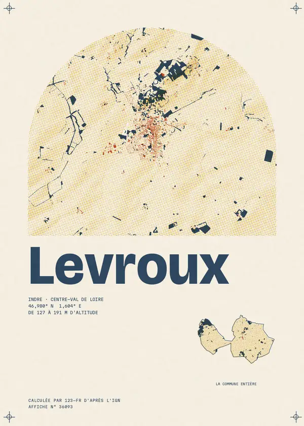 Affiche de Levroux, calculée par 123-fr d'après l'IGN