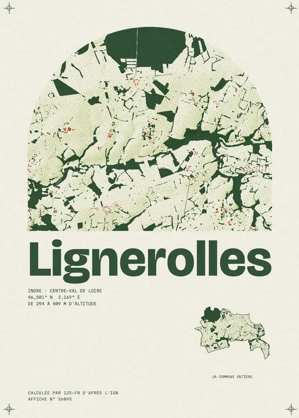 Affiche de Lignerolles, calculée par 123-fr d'après l'IGN