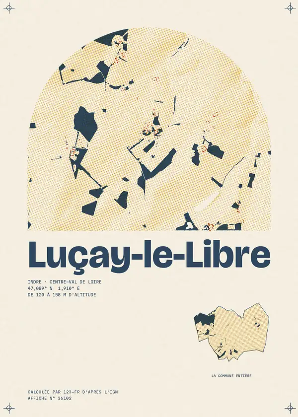 Affiche de Luçay-le-Libre, calculée par 123-fr d'après l'IGN