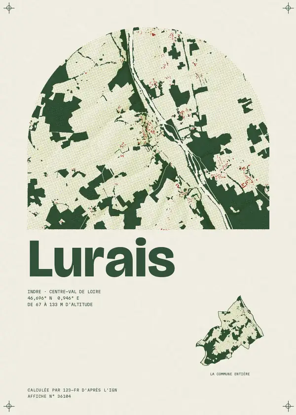 Affiche de Lurais, calculée par 123-fr d'après l'IGN