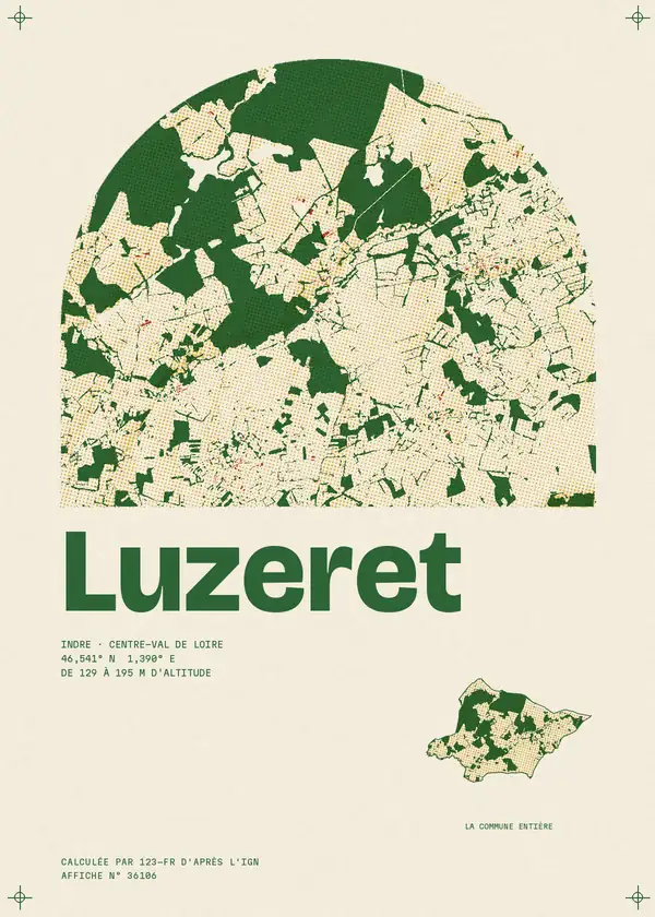 Affiche de Luzeret, calculée par 123-fr d'après l'IGN
