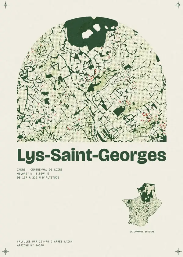 Affiche de Lys-Saint-Georges, calculée par 123-fr d'après l'IGN
