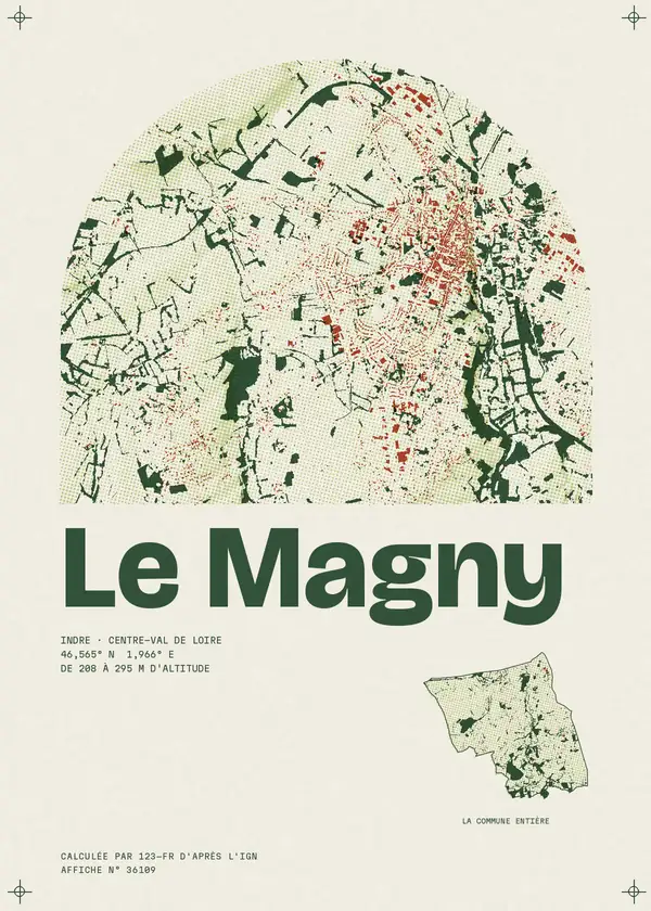 Affiche de Le Magny, calculée par 123-fr d'après l'IGN