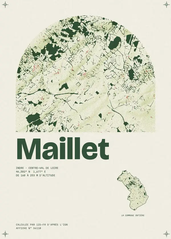Affiche de Maillet, calculée par 123-fr d'après l'IGN