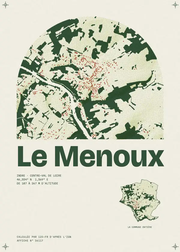 Affiche de Le Menoux, calculée par 123-fr d'après l'IGN