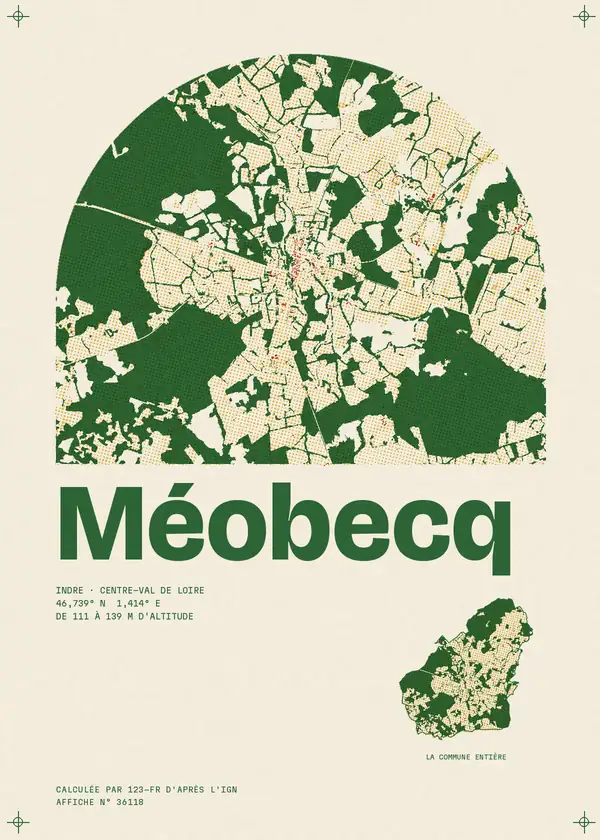 Affiche de Méobecq, calculée par 123-fr d'après l'IGN