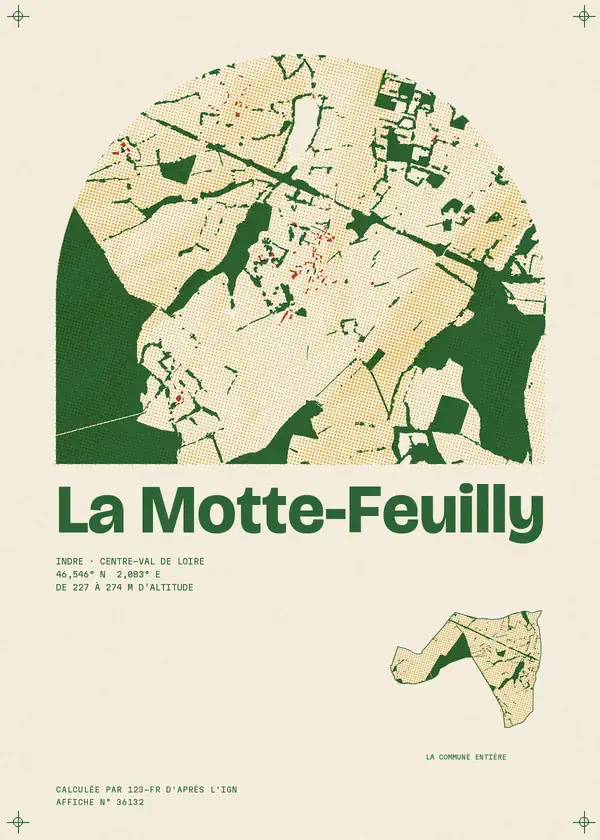 Affiche de La Motte-Feuilly, calculée par 123-fr d'après l'IGN